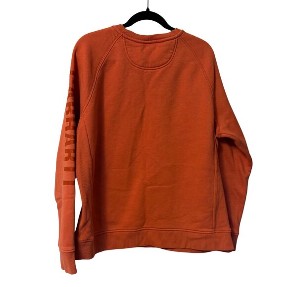 Women's Relaxed Fit Midweight Crewneck Block Logo Sleeve Graphic Sweatshirt XXL - Picture 2 of 6